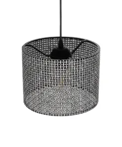 GLOBOSTAR® CLAIRIE 203-0133 Μοντέρνο Κρεμαστό Φωτιστικό Οροφής με Ντουί 1 x E27 AC 220-240V IP20 - Μαύρο & Λευκό - Μ22 x Π22 x Υ18cm 16 203 0133 6