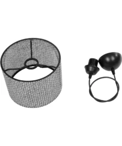 GLOBOSTAR® CLAIRIE 203-0133 Μοντέρνο Κρεμαστό Φωτιστικό Οροφής με Ντουί 1 x E27 AC 220-240V IP20 - Μαύρο & Λευκό - Μ22 x Π22 x Υ18cm 19 203 0133 9