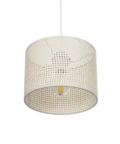 GLOBOSTAR® CLAIRIE 203-0134 Μοντέρνο Κρεμαστό Φωτιστικό Οροφής με Ντουί 1 x E27 AC 220-240V IP20 - Μπεζ - Μ22 x Π22 x Υ18cm 15 203 0134 5