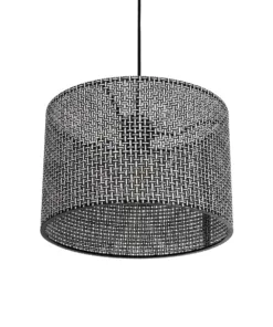 GLOBOSTAR® CLAIRIE 203-0136 Μοντέρνο Κρεμαστό Φωτιστικό Οροφής με Ντουί 1 x E27 AC 220-240V IP20 - Μαύρο & Λευκό - Μ30 x Π30 x Υ22cm 15 203 0136 5