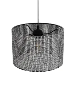 GLOBOSTAR® CLAIRIE 203-0136 Μοντέρνο Κρεμαστό Φωτιστικό Οροφής με Ντουί 1 x E27 AC 220-240V IP20 - Μαύρο & Λευκό - Μ30 x Π30 x Υ22cm 16 203 0136 6