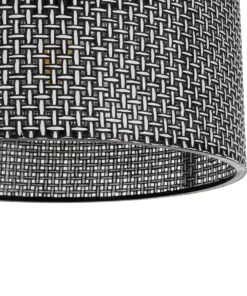 GLOBOSTAR® CLAIRIE 203-0136 Μοντέρνο Κρεμαστό Φωτιστικό Οροφής με Ντουί 1 x E27 AC 220-240V IP20 - Μαύρο & Λευκό - Μ30 x Π30 x Υ22cm 17 203 0136 7