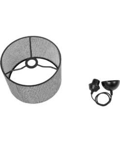 GLOBOSTAR® CLAIRIE 203-0136 Μοντέρνο Κρεμαστό Φωτιστικό Οροφής με Ντουί 1 x E27 AC 220-240V IP20 - Μαύρο & Λευκό - Μ30 x Π30 x Υ22cm 19 203 0136 9