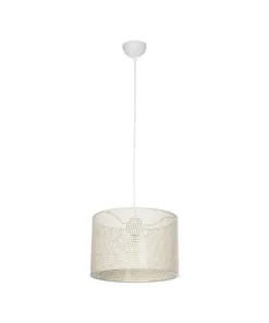 GLOBOSTAR® CLAIRIE 203-0137 Μοντέρνο Κρεμαστό Φωτιστικό Οροφής με Ντουί 1 x E27 AC 220-240V IP20 - Μπεζ - Μ30 x Π30 x Υ22cm 13 203 0137 3