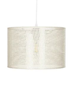 GLOBOSTAR® CLAIRIE 203-0137 Μοντέρνο Κρεμαστό Φωτιστικό Οροφής με Ντουί 1 x E27 AC 220-240V IP20 - Μπεζ - Μ30 x Π30 x Υ22cm 14 203 0137 4