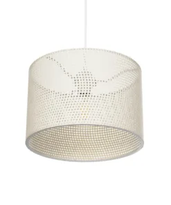 GLOBOSTAR® CLAIRIE 203-0137 Μοντέρνο Κρεμαστό Φωτιστικό Οροφής με Ντουί 1 x E27 AC 220-240V IP20 - Μπεζ - Μ30 x Π30 x Υ22cm 15 203 0137 5