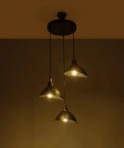 Alternative view of GLOBOSTAR® RIVE 203-0144 Μοντέρνο Κρεμαστό Φωτιστικό Οροφής με Ντουί 3 x E27 AC 220-240V IP20 - Μάυρο & Χάλκινο - Μ40 x Π40 x Υ65cm