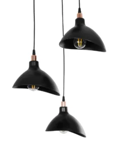 GLOBOSTAR® RIVE 203-0144 Μοντέρνο Κρεμαστό Φωτιστικό Οροφής με Ντουί 3 x E27 AC 220-240V IP20 - Μάυρο & Χάλκινο - Μ40 x Π40 x Υ65cm 15 203 0144 6