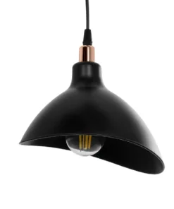 GLOBOSTAR® RIVE 203-0144 Μοντέρνο Κρεμαστό Φωτιστικό Οροφής με Ντουί 3 x E27 AC 220-240V IP20 - Μάυρο & Χάλκινο - Μ40 x Π40 x Υ65cm 16 203 0144 7