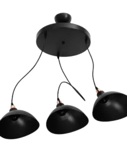 GLOBOSTAR® RIVE 203-0144 Μοντέρνο Κρεμαστό Φωτιστικό Οροφής με Ντουί 3 x E27 AC 220-240V IP20 - Μάυρο & Χάλκινο - Μ40 x Π40 x Υ65cm 18 203 0144 9