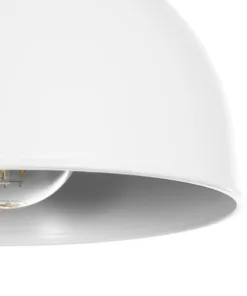 GLOBOSTAR® ΗUT 203-0147 Μοντέρνο Κρεμαστό Φωτιστικό Οροφής με Ντουί 1 x E27 AC 220-240V IP20 - Λευκό & Χρυσό - Μ18 x Π18 x Υ18cm 17 203 0147 8