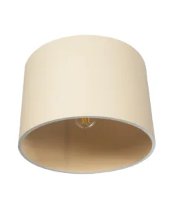 GloboStar® CILIO 203-0149 Μοντέρνο Φωτιστικό Οροφής Καπέλο Μονόφωτο 1 x E27 IP20 Λευκό Ύφασμα - Μ30 x Π30 x Υ22cm 10 203 0149 4