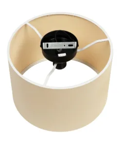 GloboStar® CILIO 203-0149 Μοντέρνο Φωτιστικό Οροφής Καπέλο Μονόφωτο 1 x E27 IP20 Λευκό Ύφασμα - Μ30 x Π30 x Υ22cm 12 203 0149 6