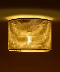 Alternative view of GloboStar® CILIO 203-0150 Μοντέρνο Φωτιστικό Οροφής Καπέλο Μονόφωτο 1 x E27 IP20 Λευκό Διάτρητο Ύφασμα - Μ30 x Π30 x Υ22cm