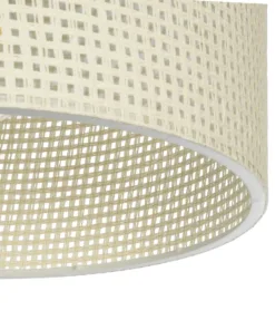 GloboStar® CILIO 203-0150 Μοντέρνο Φωτιστικό Οροφής Καπέλο Μονόφωτο 1 x E27 IP20 Λευκό Διάτρητο Ύφασμα - Μ30 x Π30 x Υ22cm 11 203 0150 5