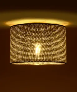 Alternative view of GloboStar® CILIO 203-0152 Μοντέρνο Φωτιστικό Οροφής Καπέλο Μονόφωτο 1 x E27 IP20 Μαύρο Διάτρητο Ύφασμα - Μ30 x Π30 x Υ22cm