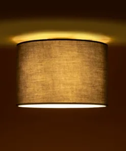 Alternative view of GloboStar® CILIO 203-0153 Μοντέρνο Φωτιστικό Οροφής Καπέλο Μονόφωτο 1 x E27 IP20 Γκρι Ύφασμα - Μ30 x Π30 x Υ22cm