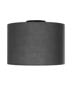 GloboStar® CILIO 203-0153 Μοντέρνο Φωτιστικό Οροφής Καπέλο Μονόφωτο 1 x E27 IP20 Γκρι Ύφασμα - Μ30 x Π30 x Υ22cm 9 203 0153 3