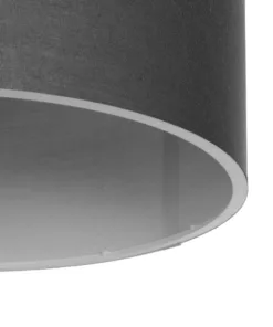 GloboStar® CILIO 203-0153 Μοντέρνο Φωτιστικό Οροφής Καπέλο Μονόφωτο 1 x E27 IP20 Γκρι Ύφασμα - Μ30 x Π30 x Υ22cm 11 203 0153 5