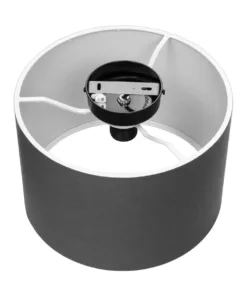 GloboStar® CILIO 203-0153 Μοντέρνο Φωτιστικό Οροφής Καπέλο Μονόφωτο 1 x E27 IP20 Γκρι Ύφασμα - Μ30 x Π30 x Υ22cm 12 203 0153 6