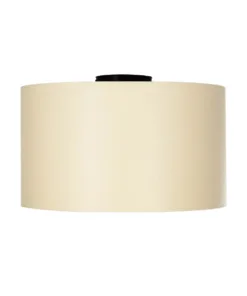 GloboStar® CILIO 203-0154 Μοντέρνο Φωτιστικό Οροφής Καπέλο Μονόφωτο 1 x E27 IP20 Μπεζ Ύφασμα - Μ38 x Π38 x Υ23cm 9 203 0154 3