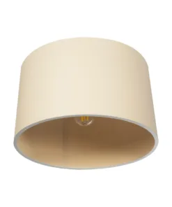 GloboStar® CILIO 203-0154 Μοντέρνο Φωτιστικό Οροφής Καπέλο Μονόφωτο 1 x E27 IP20 Μπεζ Ύφασμα - Μ38 x Π38 x Υ23cm 10 203 0154 4