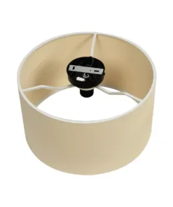 GloboStar® CILIO 203-0154 Μοντέρνο Φωτιστικό Οροφής Καπέλο Μονόφωτο 1 x E27 IP20 Μπεζ Ύφασμα - Μ38 x Π38 x Υ23cm 12 203 0154 6