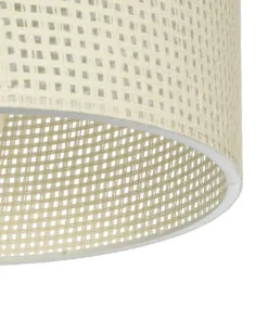 GloboStar® CILIO 203-0155 Μοντέρνο Φωτιστικό Οροφής Καπέλο Μονόφωτο 1 x E27 IP20 Λευκό Διάτρητο Ύφασμα - Μ38 x Π38 x Υ23cm 11 203 0155 5