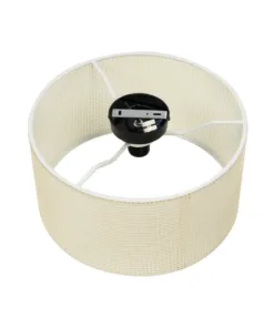 GloboStar® CILIO 203-0155 Μοντέρνο Φωτιστικό Οροφής Καπέλο Μονόφωτο 1 x E27 IP20 Λευκό Διάτρητο Ύφασμα - Μ38 x Π38 x Υ23cm 12 203 0155 6