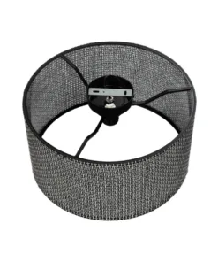 GloboStar® CILIO 203-0157 Μοντέρνο Φωτιστικό Οροφής Καπέλο Μονόφωτο 1 x E27 IP20 Μαύρο Διάτρητο Ύφασμα - Μ38 x Π38 x Υ23cm 12 203 0157 6