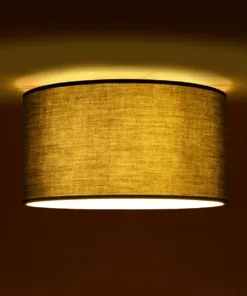 Alternative view of GloboStar® CILIO 203-0158 Μοντέρνο Φωτιστικό Οροφής Καπέλο Μονόφωτο 1 x E27 IP20 Γκρι Ύφασμα - Μ38 x Π38 x Υ23cm