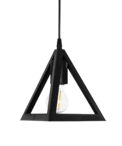 GLOBOSTAR® TRIANGLE 203-0159 Μοντέρνο Κρεμαστό Φωτιστικό Οροφής με Ντουί 1 x E27 AC 220-240V IP20 - Μάυρο - Μ24 x Π24 x Υ22cm 13 203 0159 4