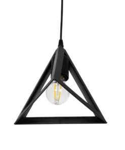 GLOBOSTAR® TRIANGLE 203-0159 Μοντέρνο Κρεμαστό Φωτιστικό Οροφής με Ντουί 1 x E27 AC 220-240V IP20 - Μάυρο - Μ24 x Π24 x Υ22cm 14 203 0159 5