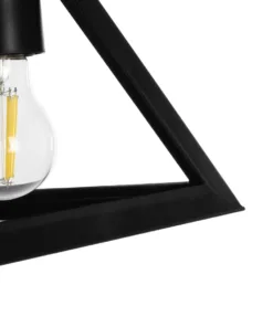 GLOBOSTAR® TRIANGLE 203-0159 Μοντέρνο Κρεμαστό Φωτιστικό Οροφής με Ντουί 1 x E27 AC 220-240V IP20 - Μάυρο - Μ24 x Π24 x Υ22cm 16 203 0159 7