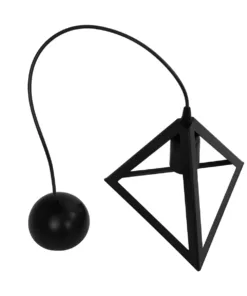 GLOBOSTAR® TRIANGLE 203-0159 Μοντέρνο Κρεμαστό Φωτιστικό Οροφής με Ντουί 1 x E27 AC 220-240V IP20 - Μάυρο - Μ24 x Π24 x Υ22cm 18 203 0159 9