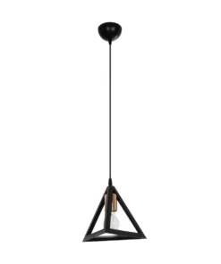 GLOBOSTAR® TRIANGLE 203-0161 Μοντέρνο Κρεμαστό Φωτιστικό Οροφής με Ντουί 1 x E27 AC 220-240V IP20 - Μάυρο & Χάλκινο - Μ24 x Π24 x Υ22cm 12 203 0161 3