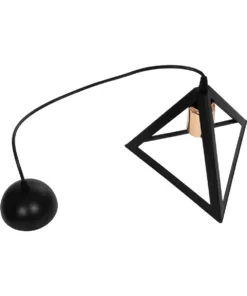 GLOBOSTAR® TRIANGLE 203-0161 Μοντέρνο Κρεμαστό Φωτιστικό Οροφής με Ντουί 1 x E27 AC 220-240V IP20 - Μάυρο & Χάλκινο - Μ24 x Π24 x Υ22cm 18 203 0161 9