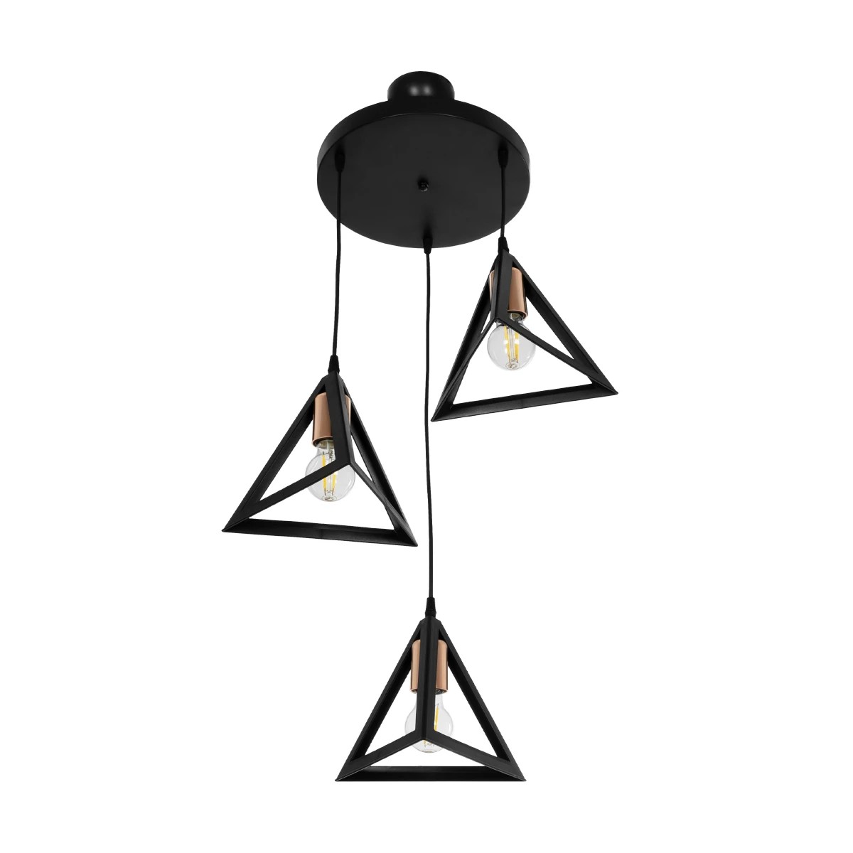 GLOBOSTAR® TRIANGLE 203-0162 Μοντέρνο Κρεμαστό Φωτιστικό Οροφής με Ντουί 3 x E27 AC 220-240V IP20 - Μάυρο & Χάλκινο - Μ67 x Π67 x Υ50cm 5 GLOBOSTAR® TRIANGLE 203-0162 Μοντέρνο Κρεμαστό Φωτιστικό Οροφής με Ντουί 3 x E27 AC 220-240V IP20 - Μάυρο & Χάλκινο - Μ67 x Π67 x Υ50cm - Image 4