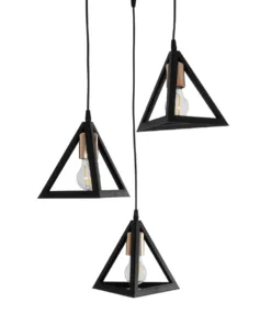 GLOBOSTAR® TRIANGLE 203-0162 Μοντέρνο Κρεμαστό Φωτιστικό Οροφής με Ντουί 3 x E27 AC 220-240V IP20 - Μάυρο & Χάλκινο - Μ67 x Π67 x Υ50cm 15 203 0162 6