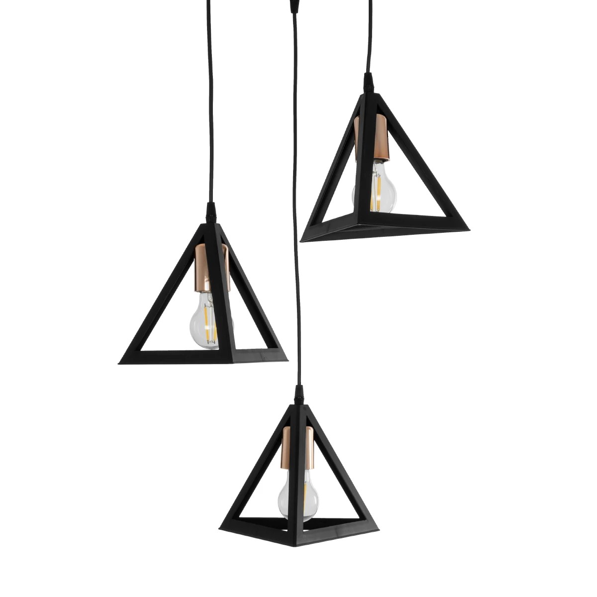 GLOBOSTAR® TRIANGLE 203-0162 Μοντέρνο Κρεμαστό Φωτιστικό Οροφής με Ντουί 3 x E27 AC 220-240V IP20 - Μάυρο & Χάλκινο - Μ67 x Π67 x Υ50cm 7 GLOBOSTAR® TRIANGLE 203-0162 Μοντέρνο Κρεμαστό Φωτιστικό Οροφής με Ντουί 3 x E27 AC 220-240V IP20 - Μάυρο & Χάλκινο - Μ67 x Π67 x Υ50cm - Image 6