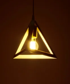 Alternative view of GLOBOSTAR® TRIANGLE 203-0165 Μοντέρνο Κρεμαστό Φωτιστικό Οροφής με Ντουί 1 x E27 AC 220-240V IP20 - Λευκό & Χάλκινο - Μ24 x Π24 x Υ22cm