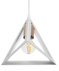 GLOBOSTAR® TRIANGLE 203-0165 Μοντέρνο Κρεμαστό Φωτιστικό Οροφής με Ντουί 1 x E27 AC 220-240V IP20 - Λευκό & Χάλκινο - Μ24 x Π24 x Υ22cm 14 203 0165 5