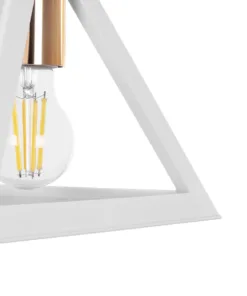 GLOBOSTAR® TRIANGLE 203-0165 Μοντέρνο Κρεμαστό Φωτιστικό Οροφής με Ντουί 1 x E27 AC 220-240V IP20 - Λευκό & Χάλκινο - Μ24 x Π24 x Υ22cm 16 203 0165 7