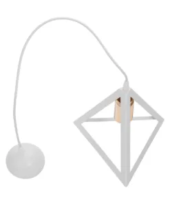 GLOBOSTAR® TRIANGLE 203-0165 Μοντέρνο Κρεμαστό Φωτιστικό Οροφής με Ντουί 1 x E27 AC 220-240V IP20 - Λευκό & Χάλκινο - Μ24 x Π24 x Υ22cm 18 203 0165 9