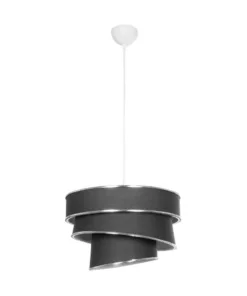 GLOBOSTAR® SIERA 203-0167 Μοντέρνο Κρεμαστό Φωτιστικό Οροφής με Ντουί 1 x E27 AC 220-240V IP20 - Γκρι & Ασημί - Μ38 x Π38 x Υ26cm 12 203 0167 3