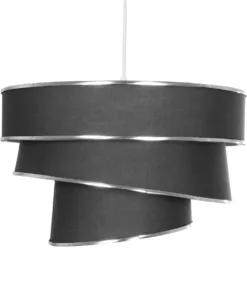 GLOBOSTAR® SIERA 203-0167 Μοντέρνο Κρεμαστό Φωτιστικό Οροφής με Ντουί 1 x E27 AC 220-240V IP20 - Γκρι & Ασημί - Μ38 x Π38 x Υ26cm 13 203 0167 4