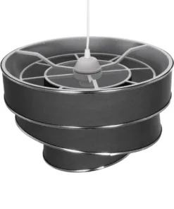 GLOBOSTAR® SIERA 203-0167 Μοντέρνο Κρεμαστό Φωτιστικό Οροφής με Ντουί 1 x E27 AC 220-240V IP20 - Γκρι & Ασημί - Μ38 x Π38 x Υ26cm 15 203 0167 6