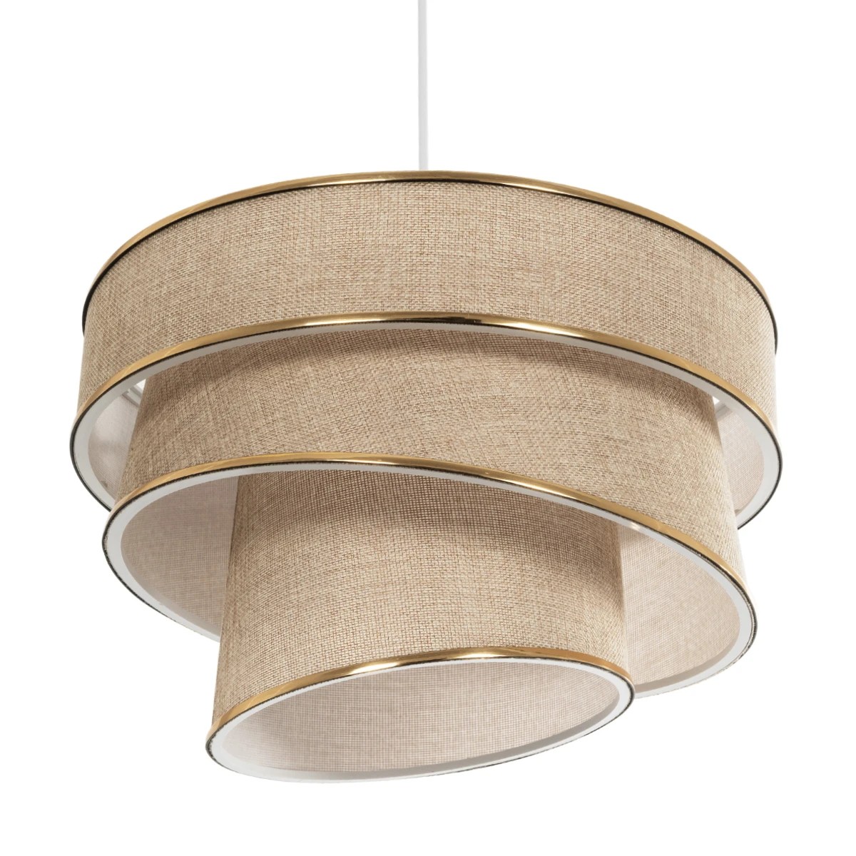 GLOBOSTAR® SIERA 203-0168 Μοντέρνο Κρεμαστό Φωτιστικό Οροφής με Ντουί 1 x E27 AC 220-240V IP20 - Μπεζ & Χρυσό - Μ38 x Π38 x Υ26cm 6 GLOBOSTAR® SIERA 203-0168 Μοντέρνο Κρεμαστό Φωτιστικό Οροφής με Ντουί 1 x E27 AC 220-240V IP20 - Μπεζ & Χρυσό - Μ38 x Π38 x Υ26cm - Image 5