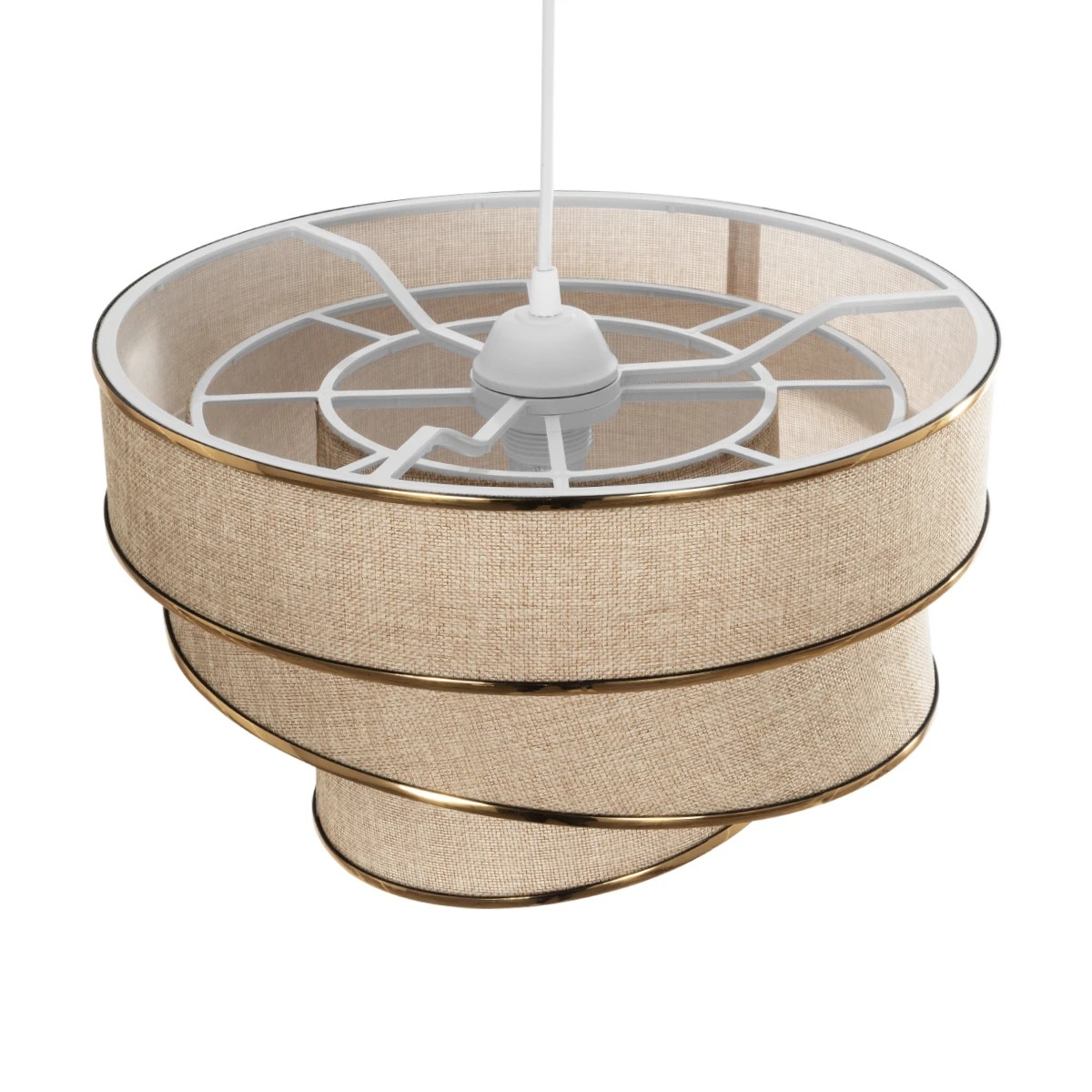 GLOBOSTAR® SIERA 203-0168 Μοντέρνο Κρεμαστό Φωτιστικό Οροφής με Ντουί 1 x E27 AC 220-240V IP20 - Μπεζ & Χρυσό - Μ38 x Π38 x Υ26cm 7 GLOBOSTAR® SIERA 203-0168 Μοντέρνο Κρεμαστό Φωτιστικό Οροφής με Ντουί 1 x E27 AC 220-240V IP20 - Μπεζ & Χρυσό - Μ38 x Π38 x Υ26cm - Image 6