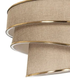 GLOBOSTAR® SIERA 203-0168 Μοντέρνο Κρεμαστό Φωτιστικό Οροφής με Ντουί 1 x E27 AC 220-240V IP20 - Μπεζ & Χρυσό - Μ38 x Π38 x Υ26cm 16 203 0168 7